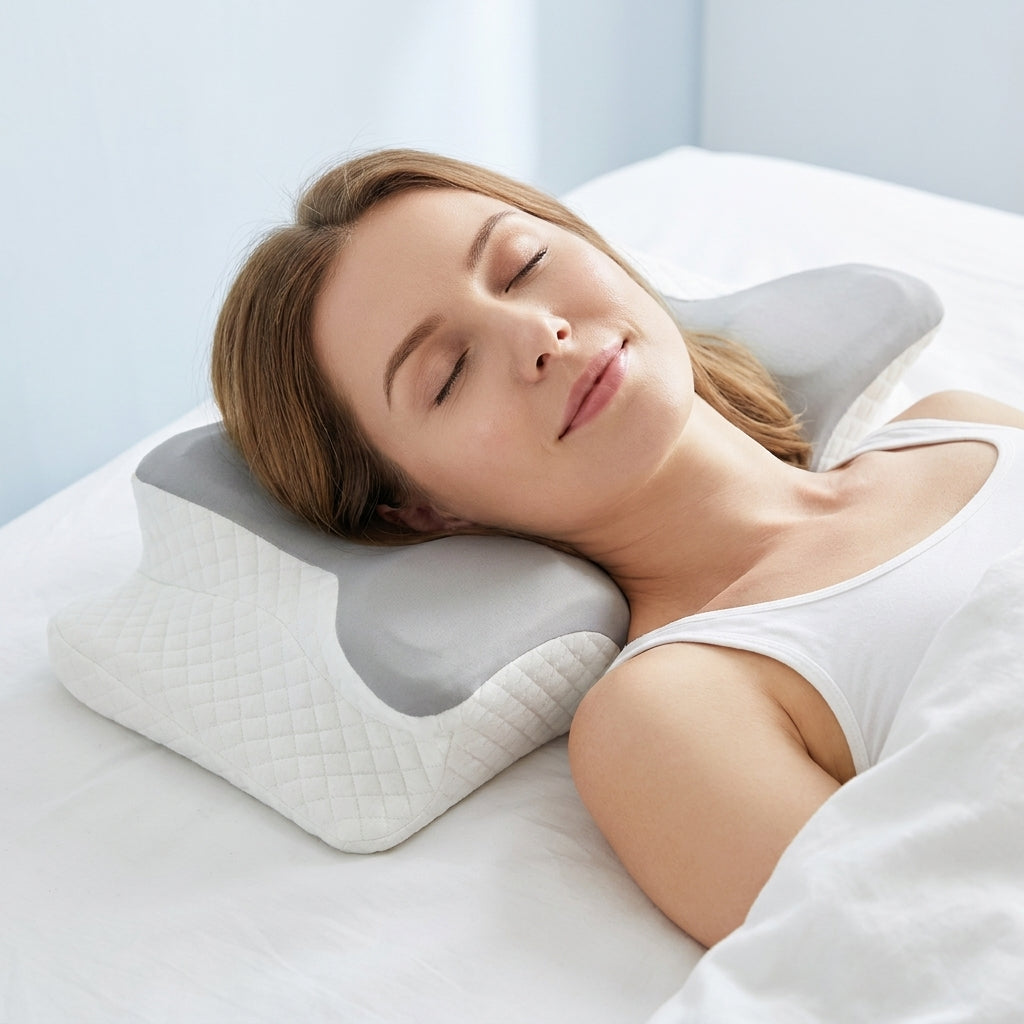 Orthopedic cervical pillow for back and side sleepers — hypoallergenic cover